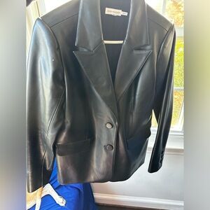Good American Faux Leather Blazer